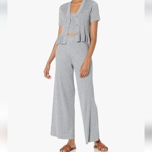 The Drop Catalina Pull On Rib Sweater Knit Pants Heather Grey Womens Size M New